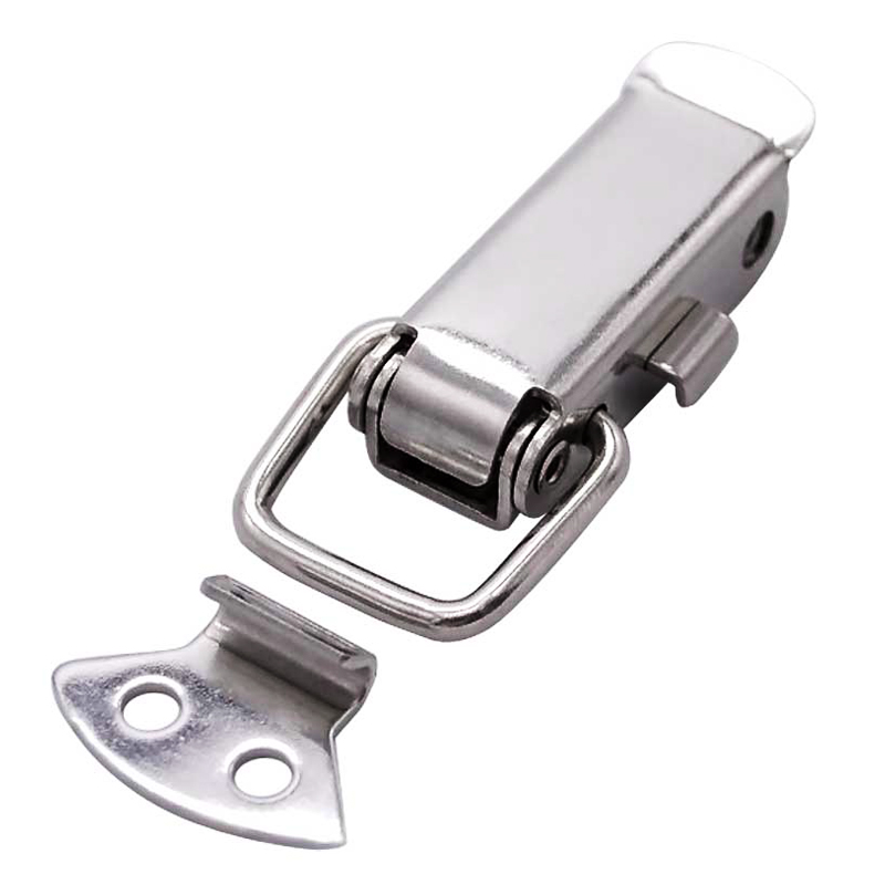 SK3-028不銹鋼自鎖型掛鎖式平搭扣柜門鎖扣固定卡扣工具箱扣鴨嘴扣