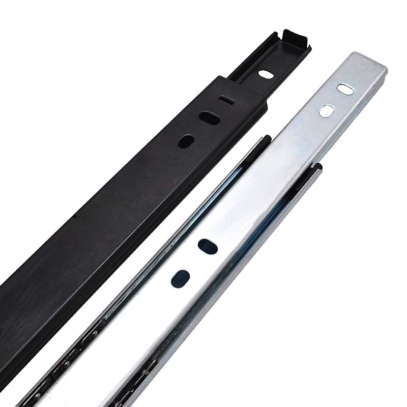 26寬阻尼緩沖軌道滑道抽屜電腦桌鍵盤托架導軌靜音輕型二節滑軌