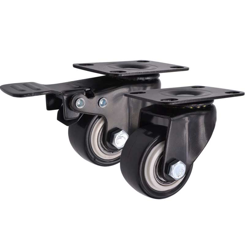 SK6-Z4060P工業(yè)低座重型支撐轉(zhuǎn)向活動腳輪帶剎車平板推車萬向輪子1.5寸