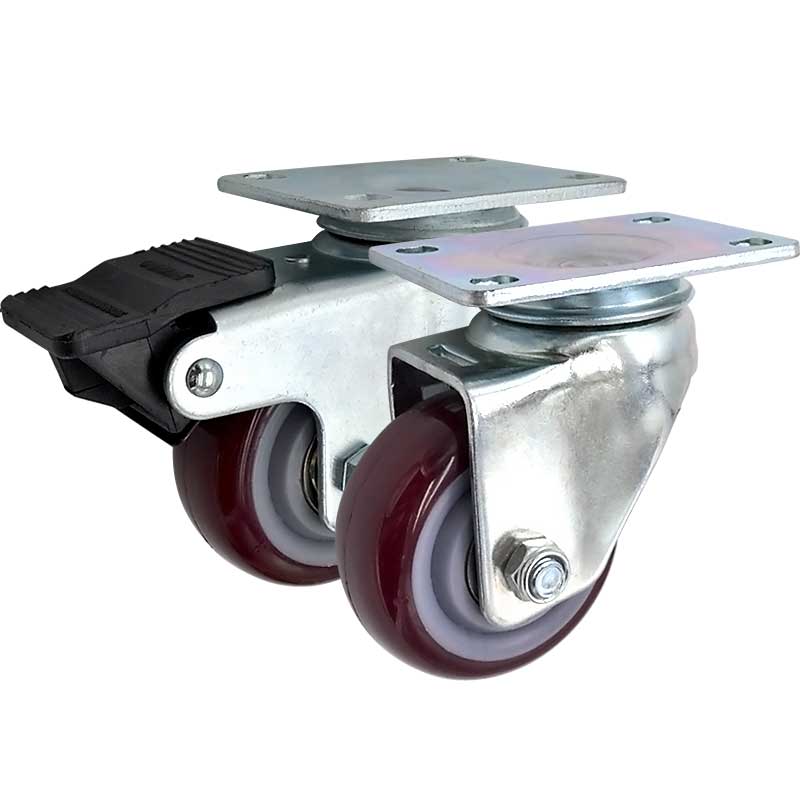 SK6-Z75108P工業(yè)高座重型支撐轉(zhuǎn)向活動腳輪帶剎車平板推車萬向輪子3寸