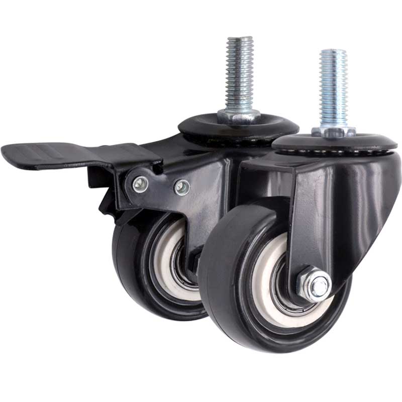 SK6-Z5073S-1工業(yè)低座重型支撐轉(zhuǎn)向活動腳輪帶剎車平板推車萬向輪子2寸