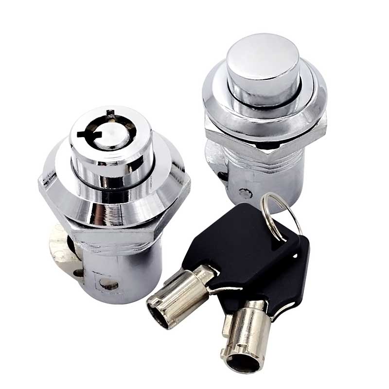 SK1-064鋅合金圓頭鎖圓柱鎖撞擊鎖按壓式小型機柜門鎖